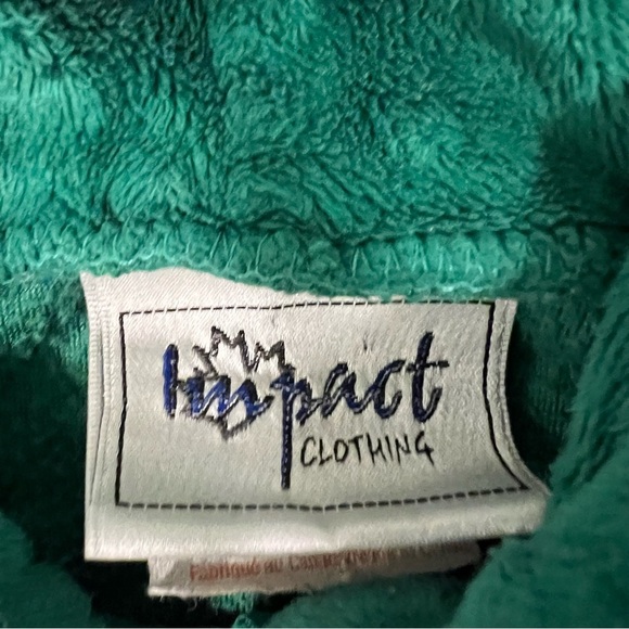 20% off $40+ | VINTAGE Saskatchewan Roughriders Green Minky Zip Hoodie | Size 6 - Picture 7 of 14